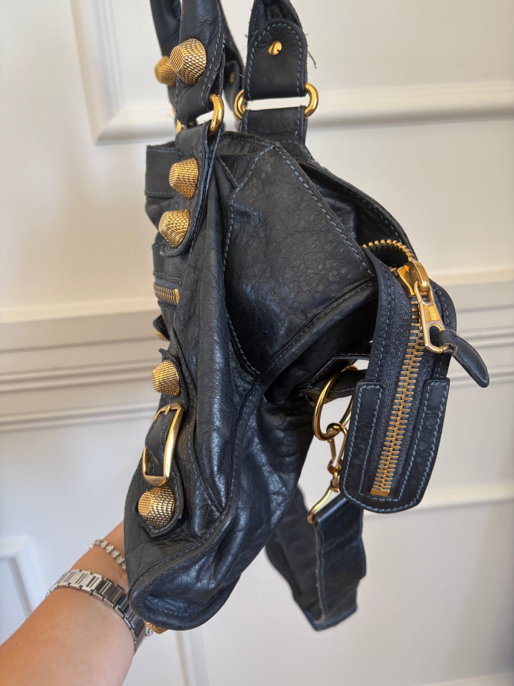 Balenciaga Navy City Bag