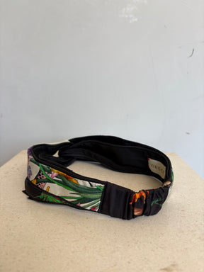 Gucci White and Black Silk Bloom Headband