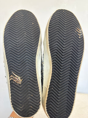 Golden Goose Black and Silver Glitter Superstar Sneakers, 39