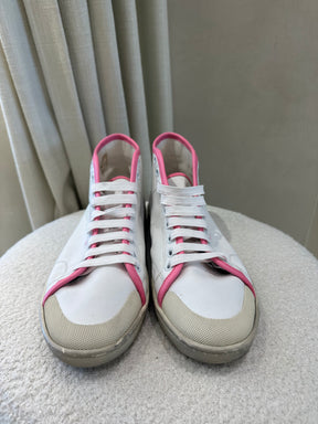 Saint Laurent Court Mid Top Sneakers White Pink, 40
