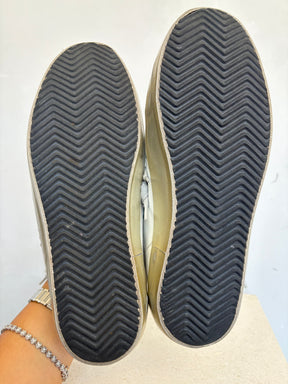 Golden Goose White and Gold Leather Superstar Sneaker, 38