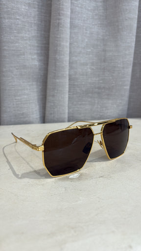 Bottega Veneta Gold Frame Sunglasses