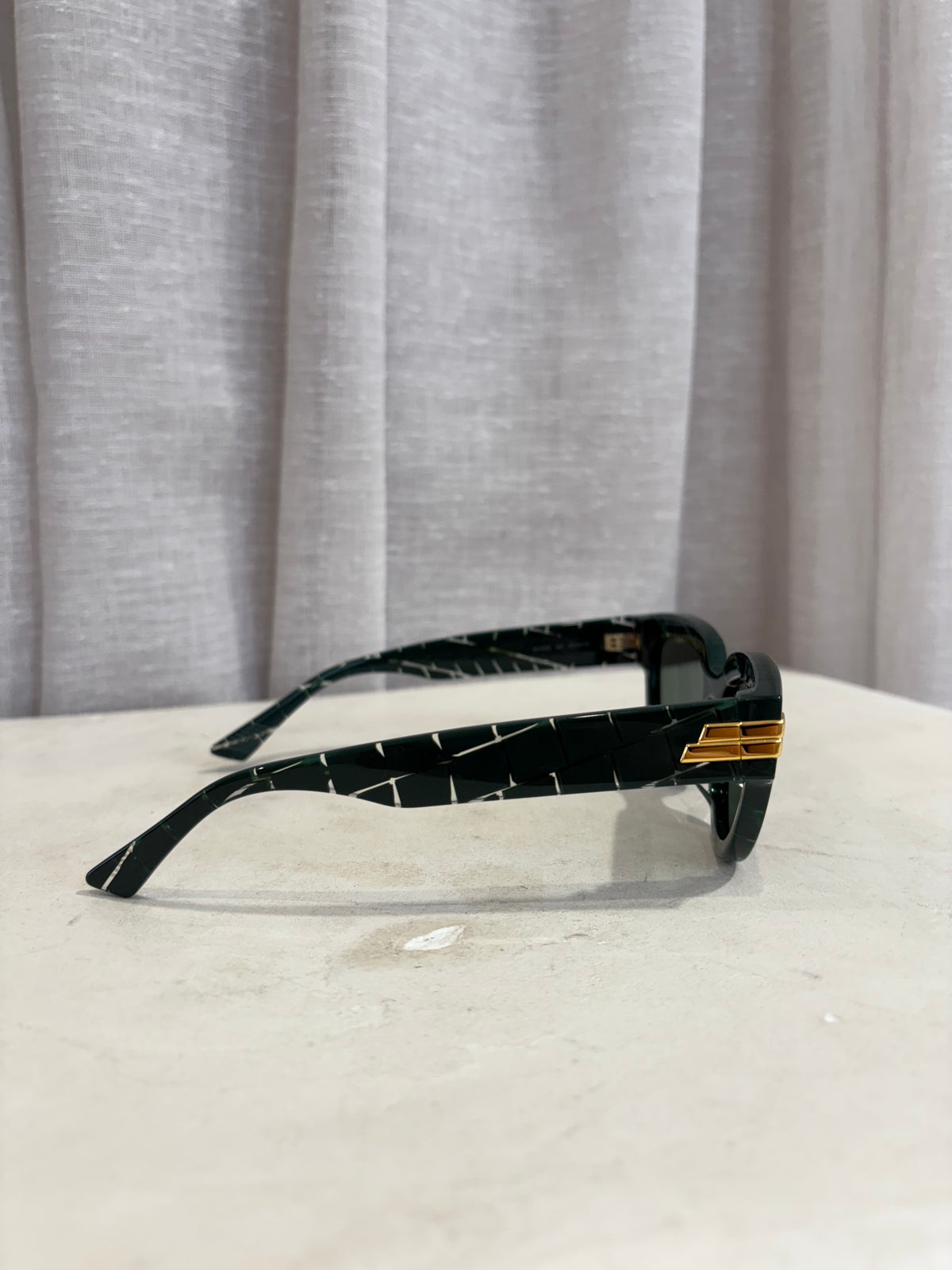 Bottega Veneta Dark Green Cat Eye Sunglasses