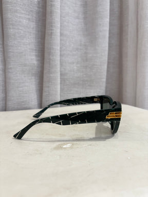 Bottega Veneta Dark Green Cat Eye Sunglasses