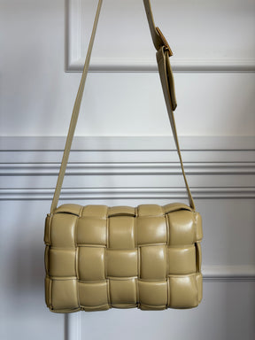 Bottega Veneta Beige Leather Padded Cassette Crossbody Bag