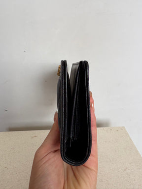 Chanel Caviar Leather Boy Wallet Black With Gold Hardware