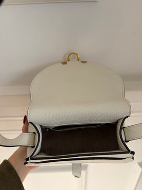 Chloé White Grained Leather Marcie Bag