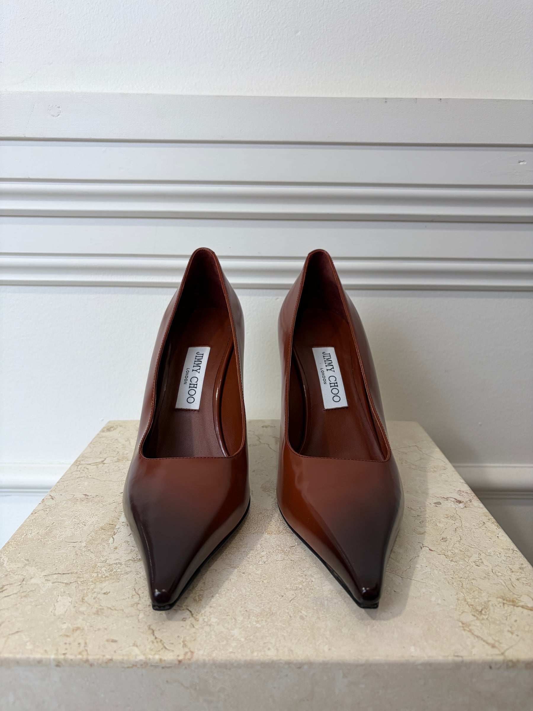 Jimmy Choo Brown Ombre Pointed Pumps, 40