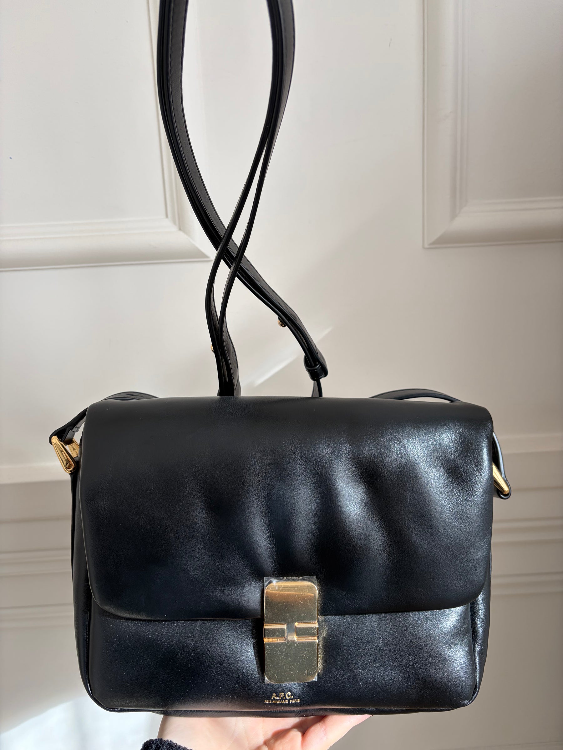 A.P.C. Black Soft Leather Grace Bag