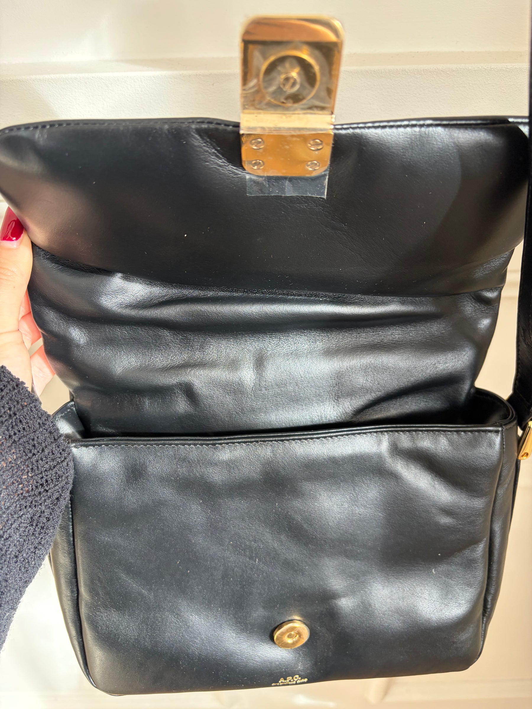 A.P.C. Black Soft Leather Grace Bag