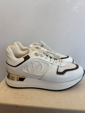 Louis Vuitton White Leather 'Run Away' Sneakers, 37