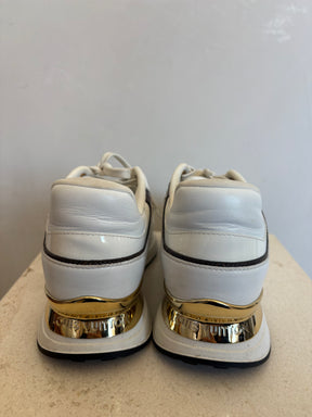 Louis Vuitton White Leather 'Run Away' Sneakers, 37