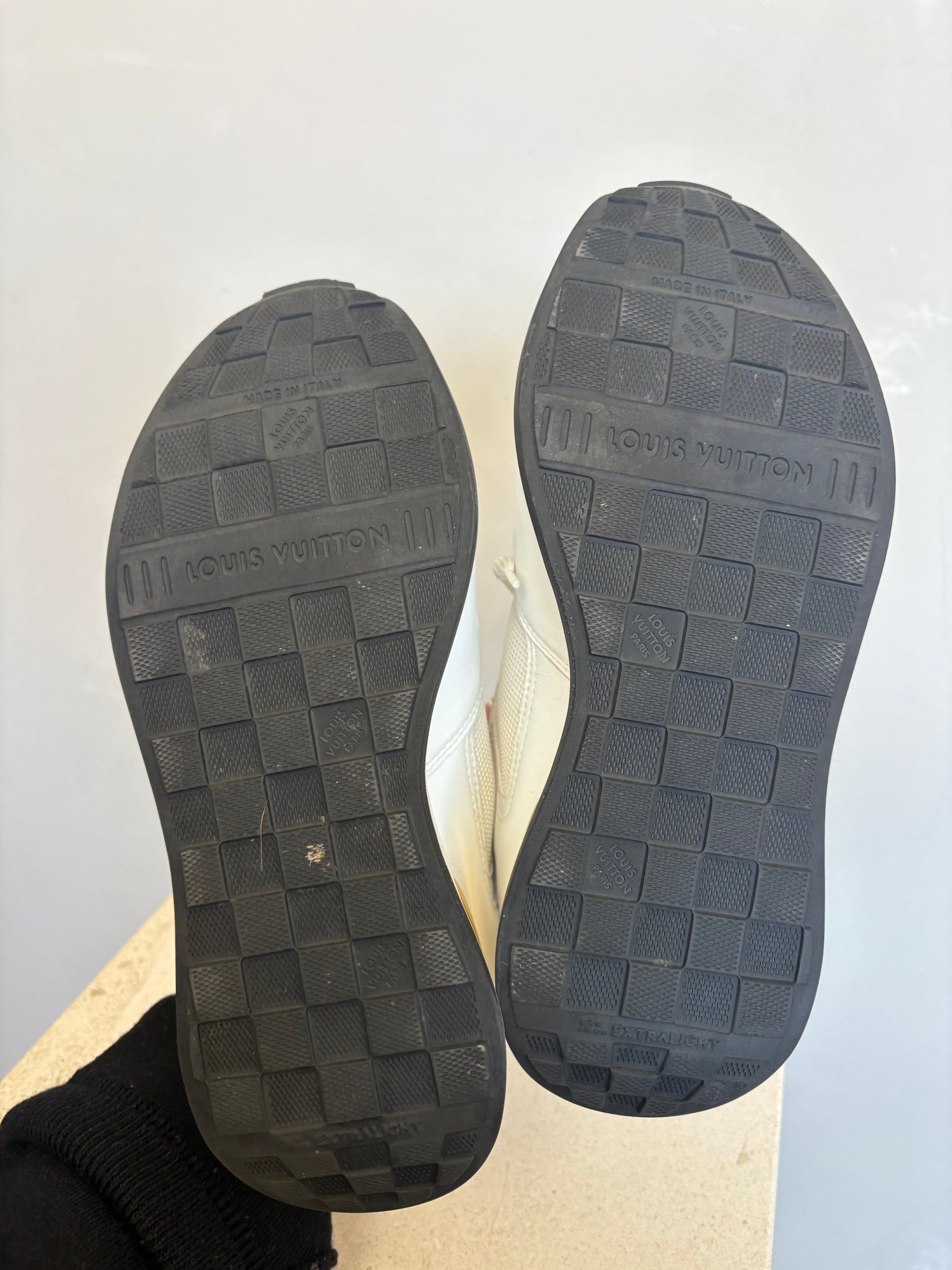 Louis Vuitton White Leather 'Run Away' Sneakers, 37