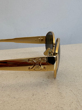Celine Gold Oval Triomphe Sunglasses