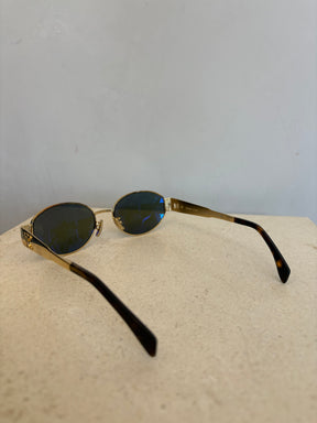 Celine Gold Oval Triomphe Sunglasses