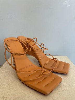 GIA/RHW Tangerine Strappy Half Wedge Heel Sandal, 38