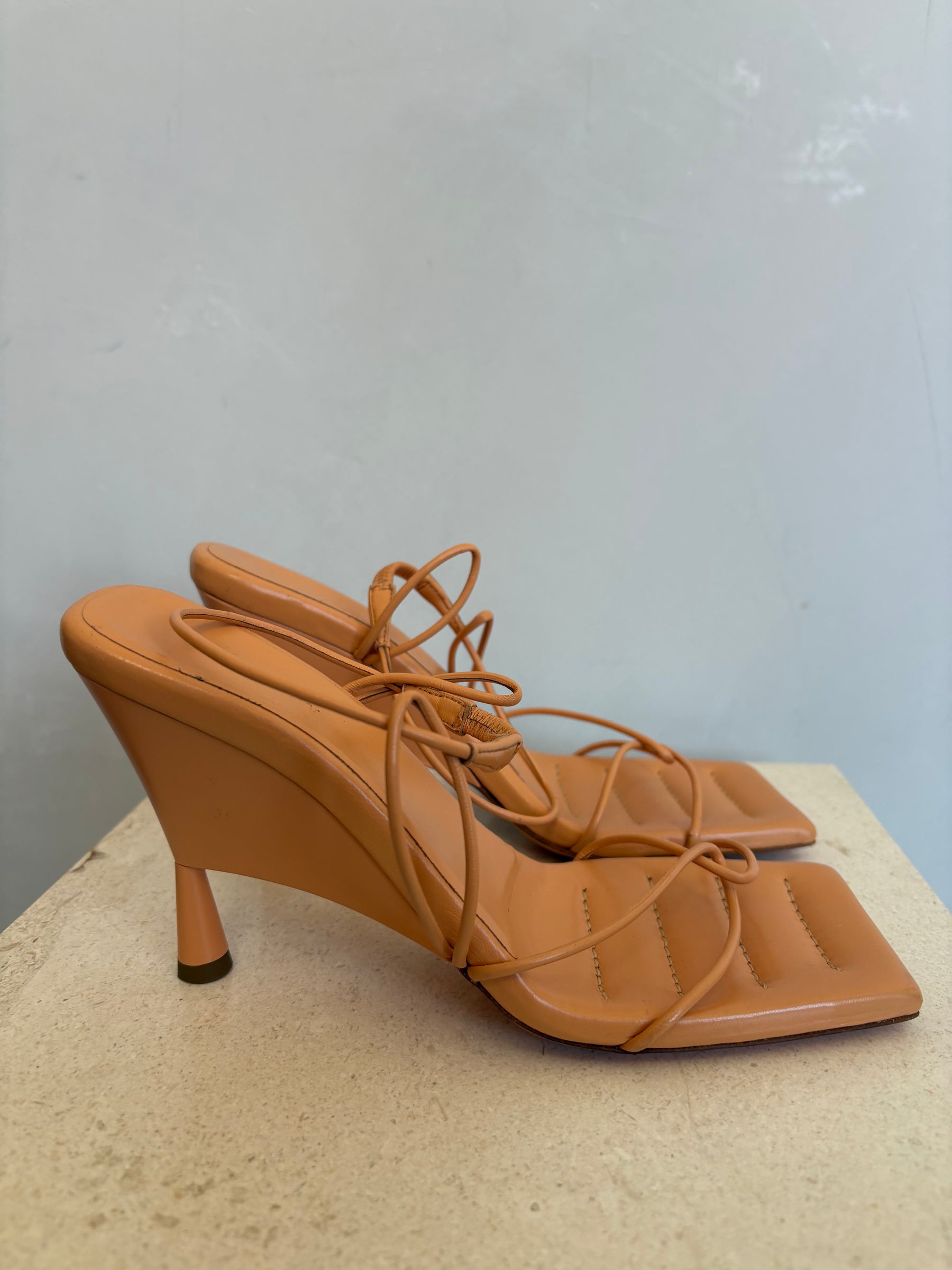 GIA/RHW Tangerine Strappy Half Wedge Heel Sandal, 38