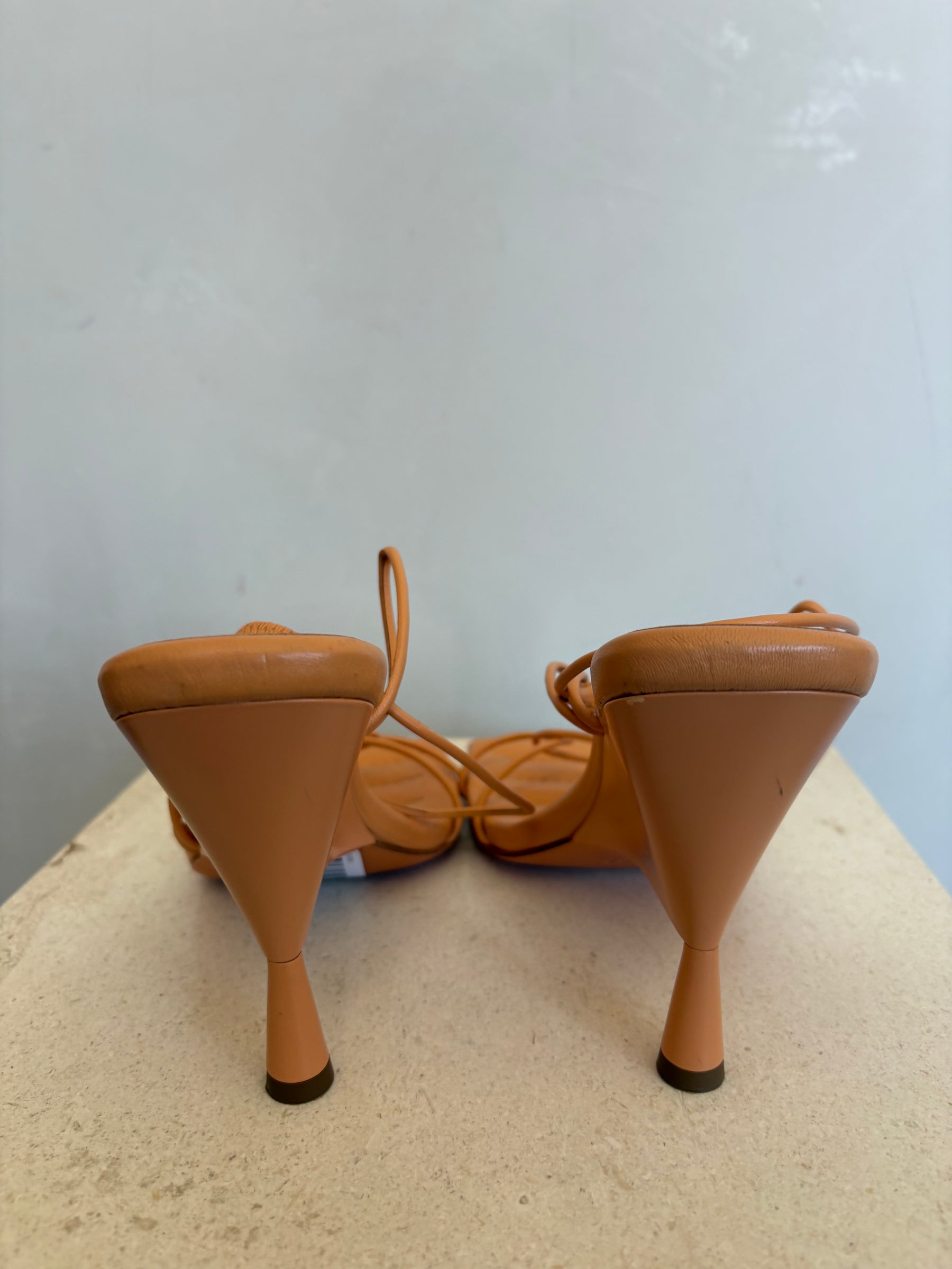 GIA/RHW Tangerine Strappy Half Wedge Heel Sandal, 38