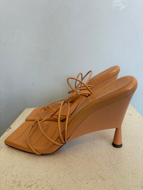 GIA/RHW Tangerine Strappy Half Wedge Heel Sandal, 38