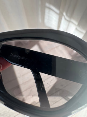 Dior Black Geometric Oval Sunglasses
