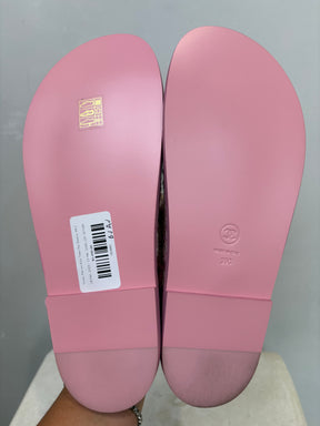 Chanel Pink and Ecru Tweed Dad Sandals, 39 C