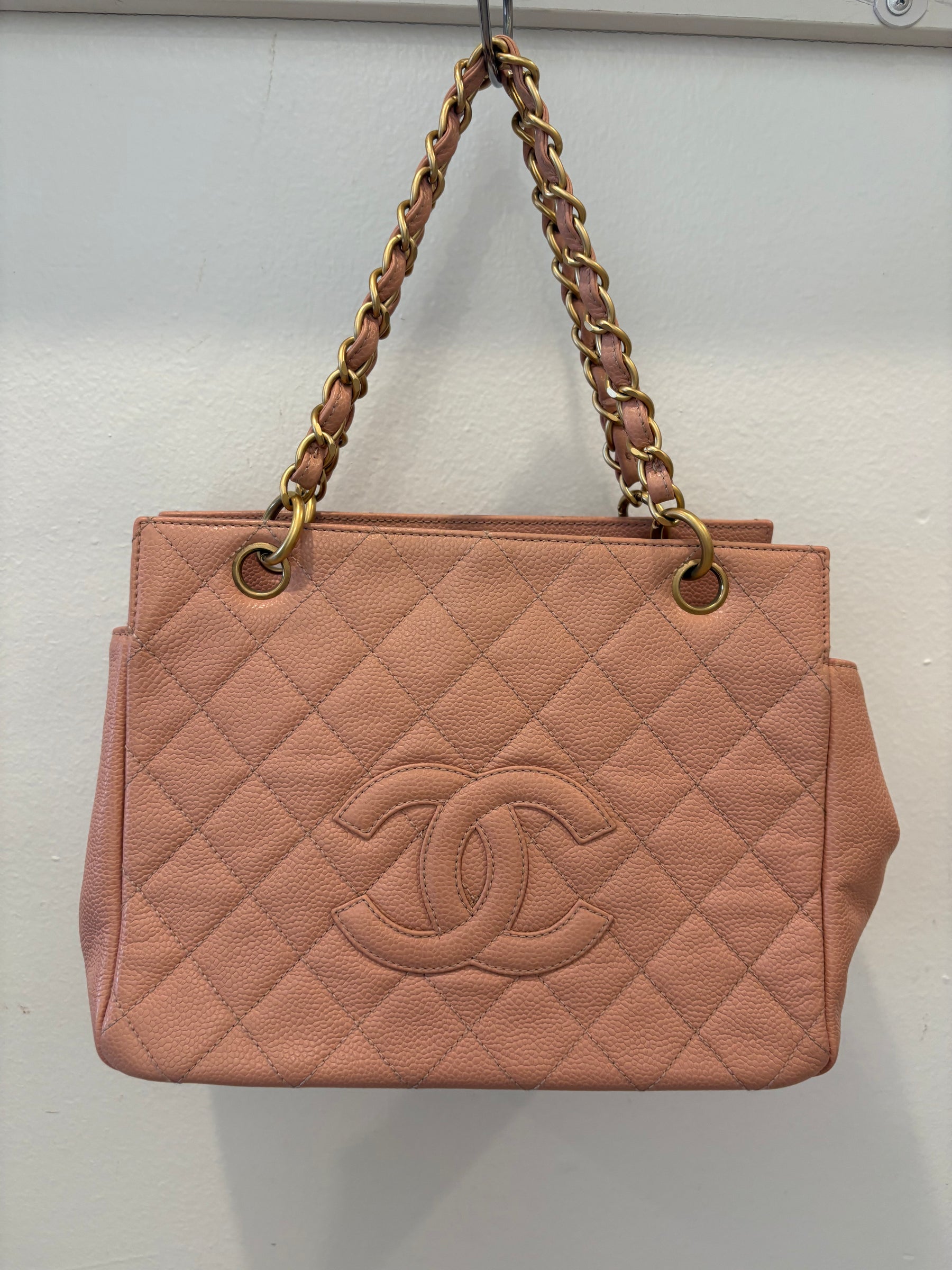 Chanel Pink Caviar Leather Petite Timeless Tote Bag