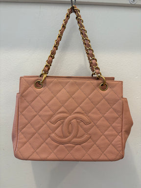 Chanel Pink Caviar Leather Petite Timeless Tote Bag