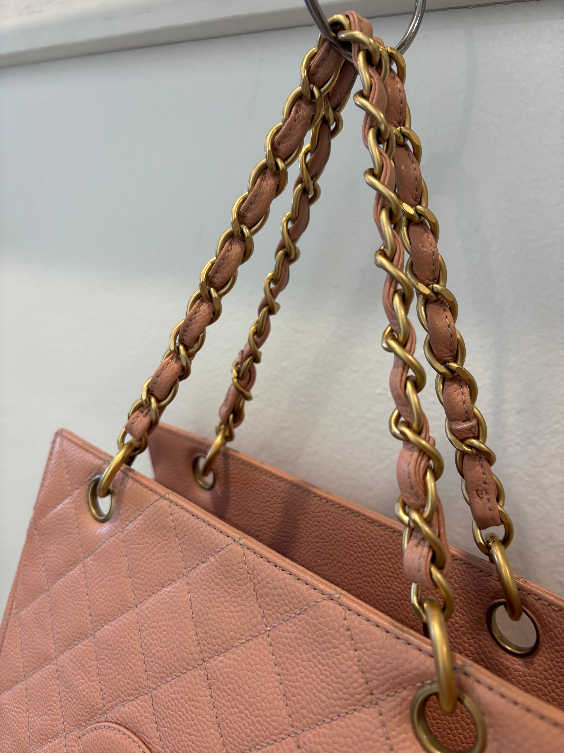 Chanel Pink Caviar Leather Petite Timeless Tote Bag