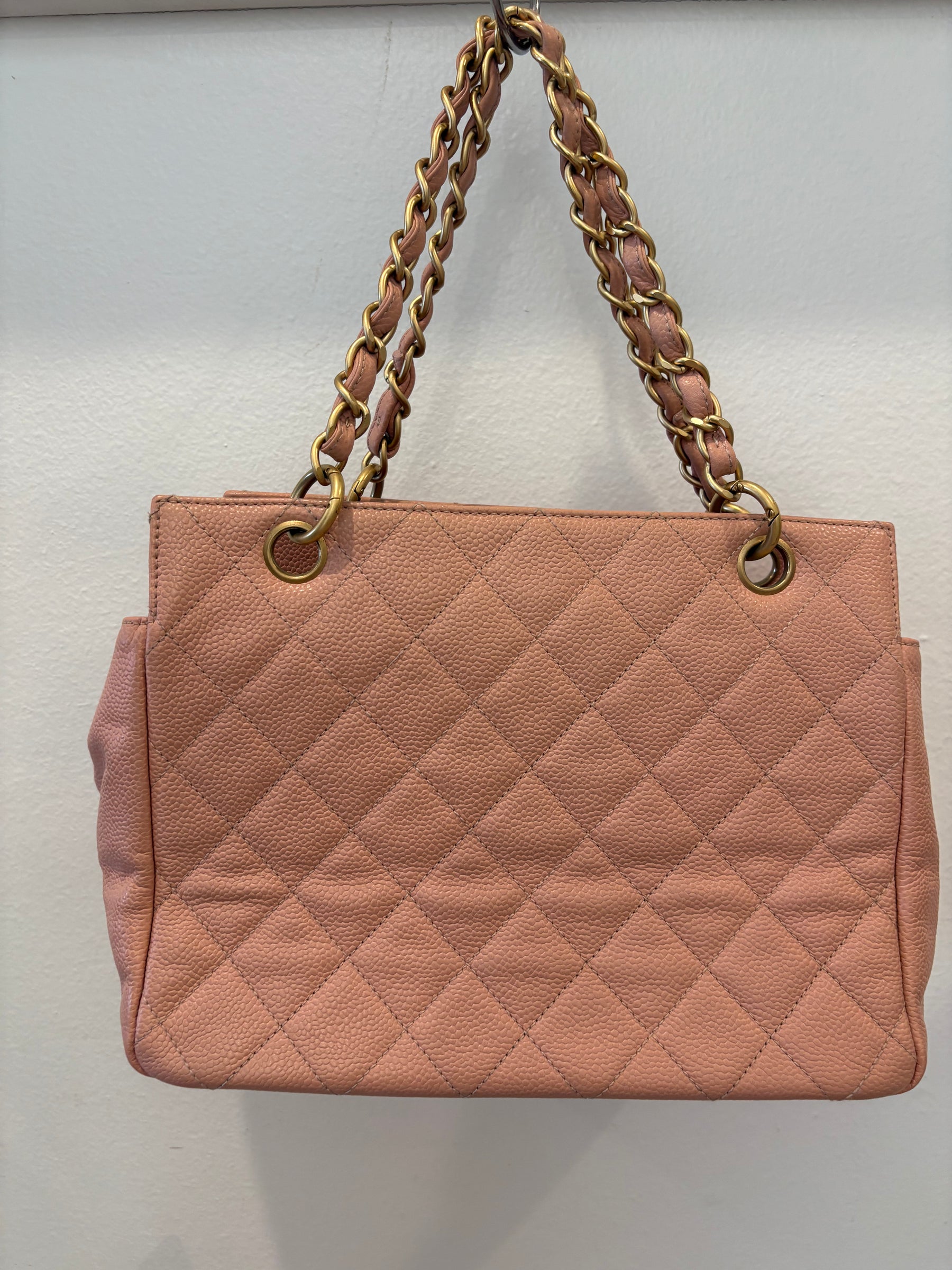 Chanel Pink Caviar Leather Petite Timeless Tote Bag