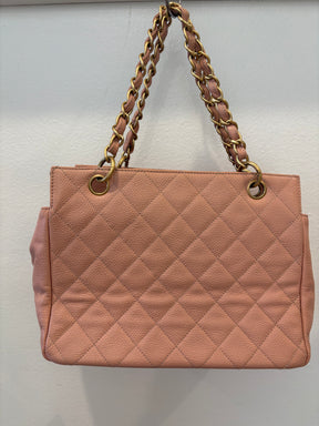 Chanel Pink Caviar Leather Petite Timeless Tote Bag