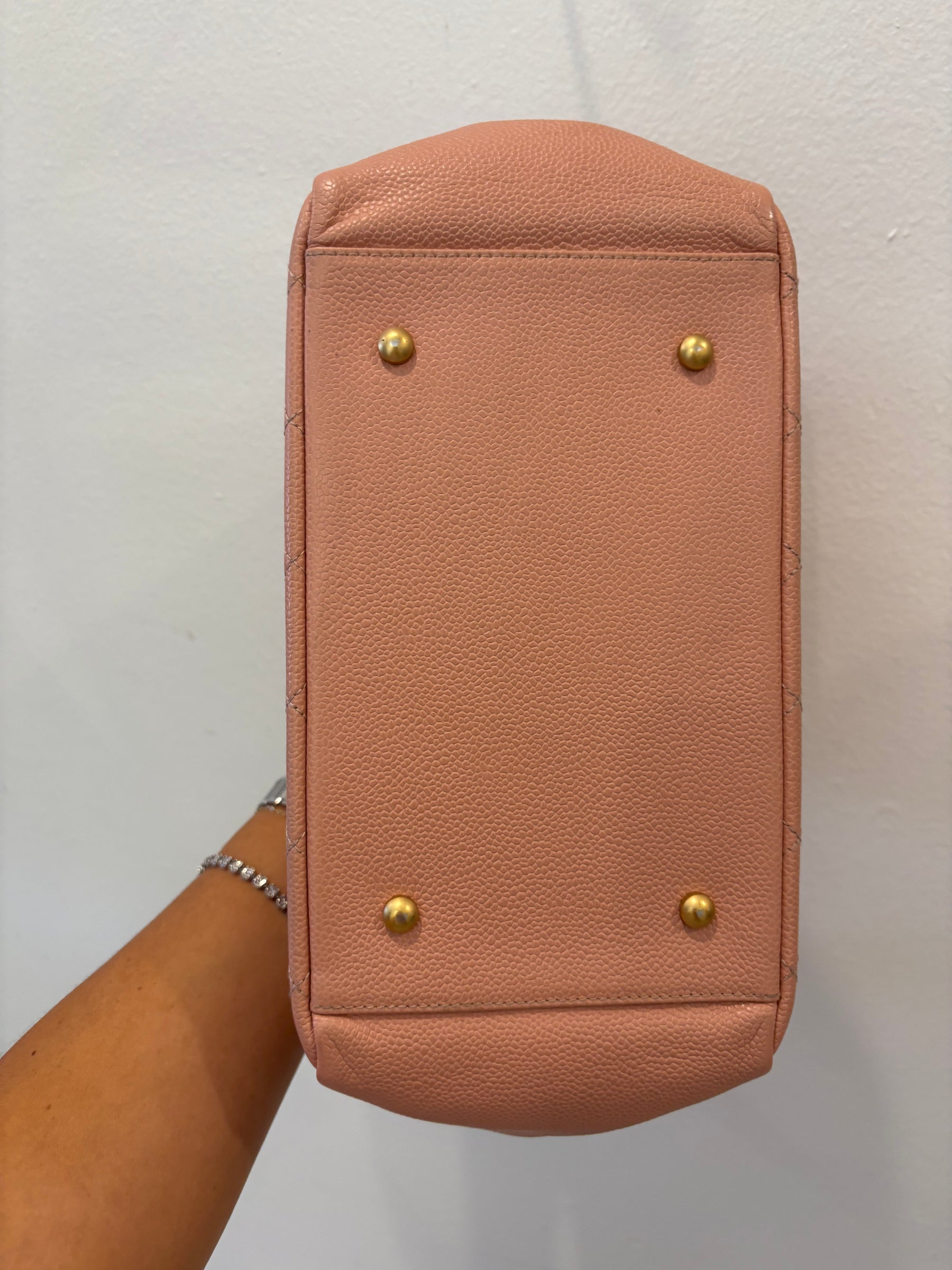 Chanel Pink Caviar Leather Petite Timeless Tote Bag