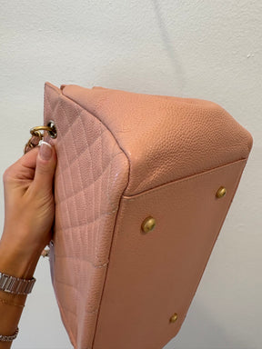 Chanel Pink Caviar Leather Petite Timeless Tote Bag