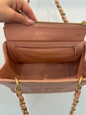 Chanel Pink Caviar Leather Petite Timeless Tote Bag