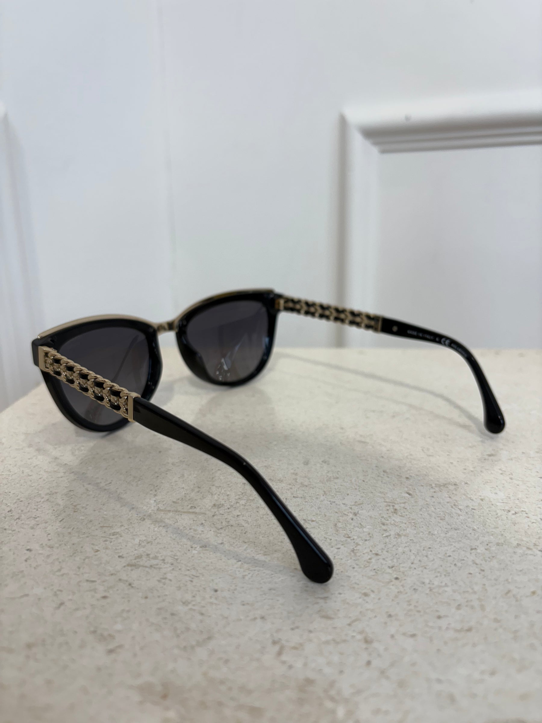 Chanel Black Sunglasses Chain Detail