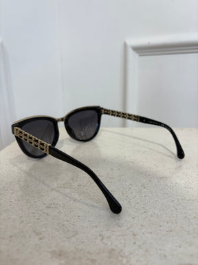 Chanel Black Sunglasses Chain Detail