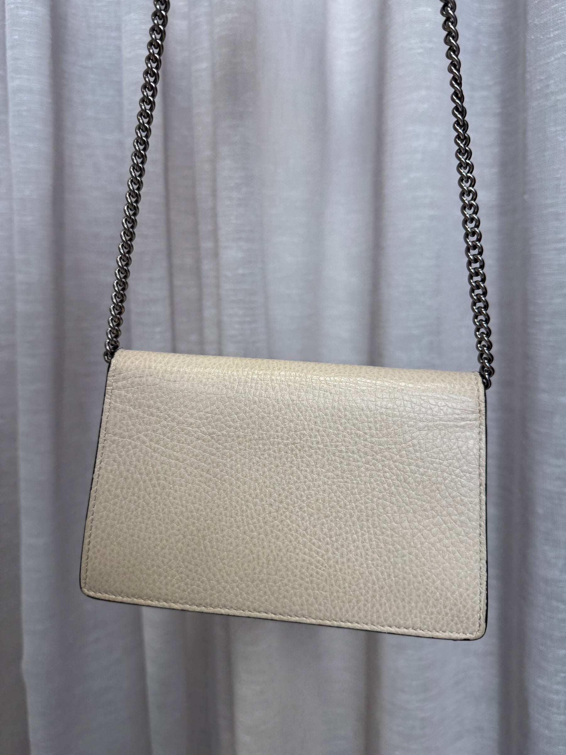 Gucci White Leather Super Mini Dionysus Bag