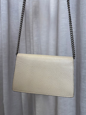 Gucci White Leather Super Mini Dionysus Bag