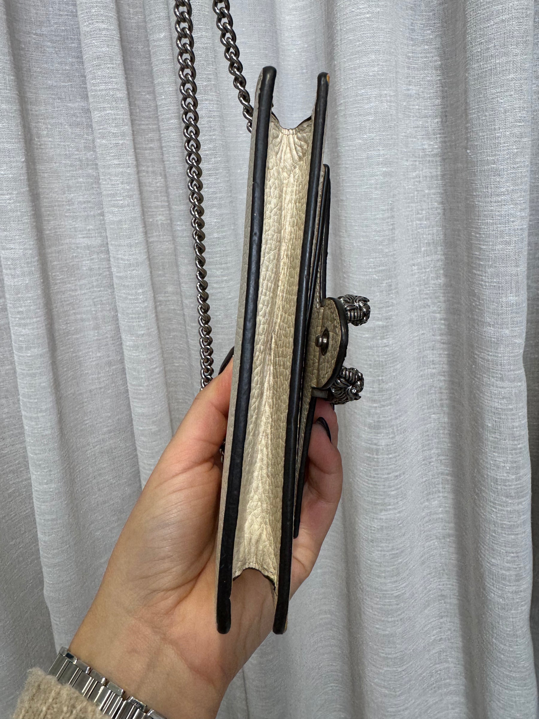 Gucci White Leather Super Mini Dionysus Bag