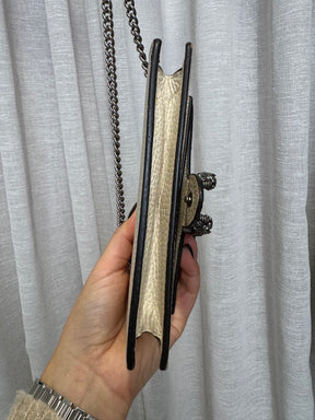 Gucci White Leather Super Mini Dionysus Bag