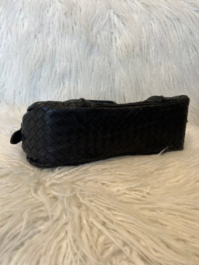 Bottega Veneta Black Intrecciato Leather Top Handle Bag