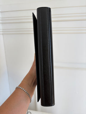 Saint Laurent Black Grained Patent Leather Clutch