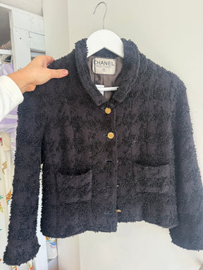 Chanel Black Tweed Cropped Jacket