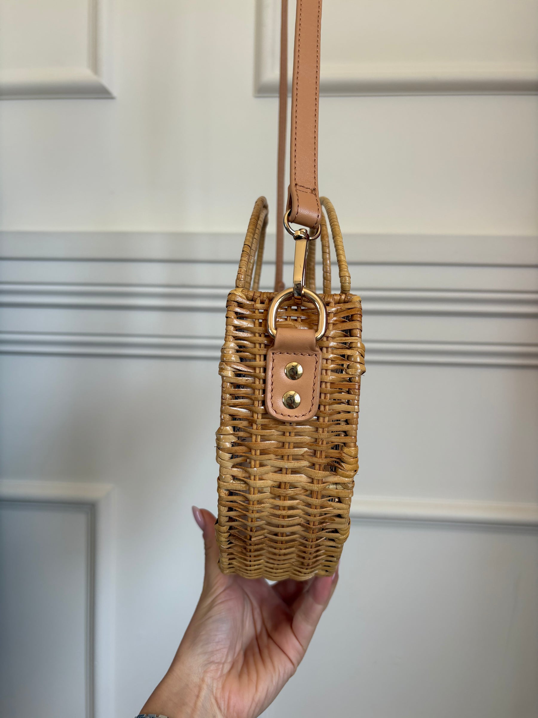 Zimmermann Rattan Half Moon Bag