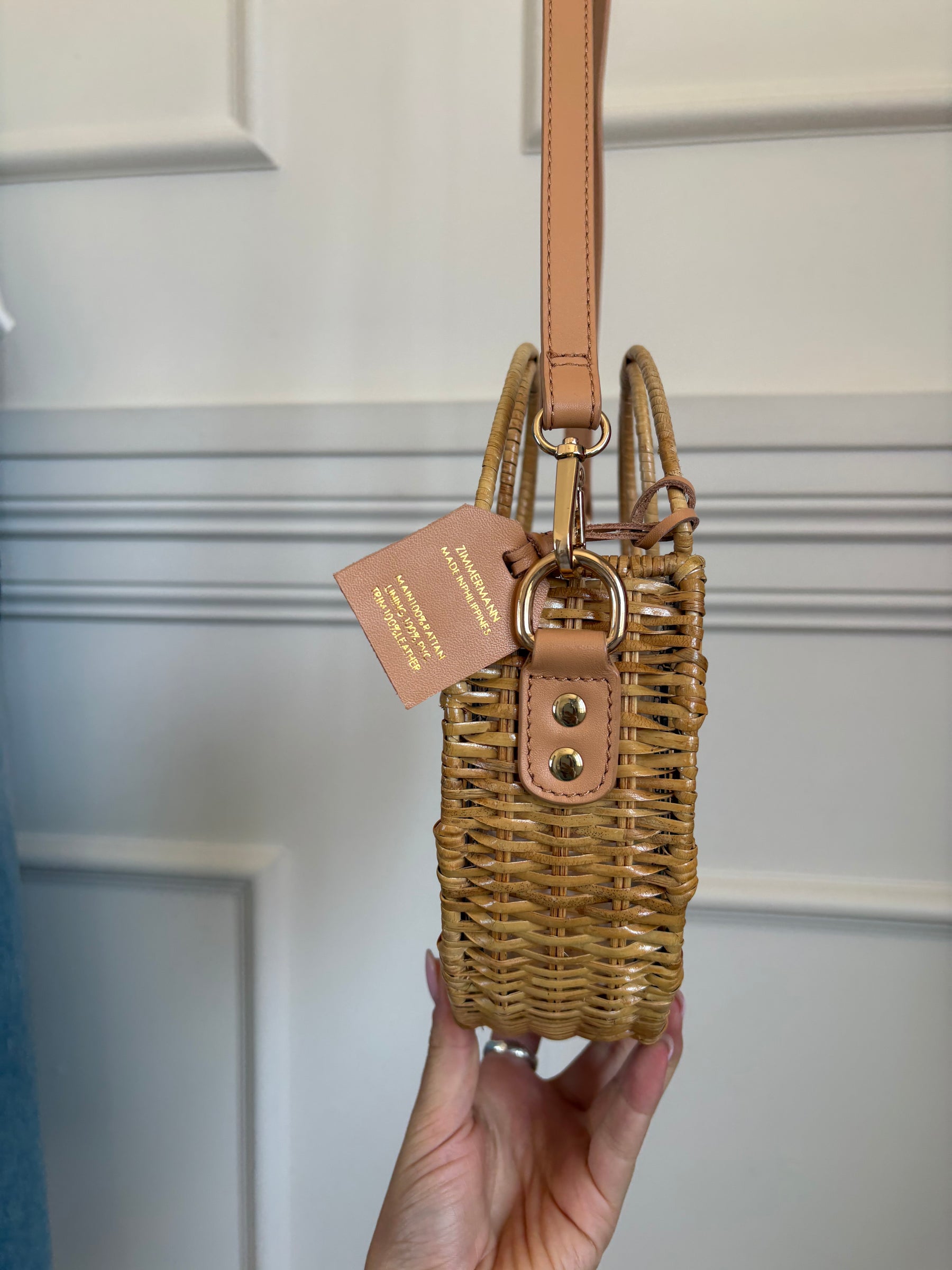 Zimmermann Rattan Half Moon Bag