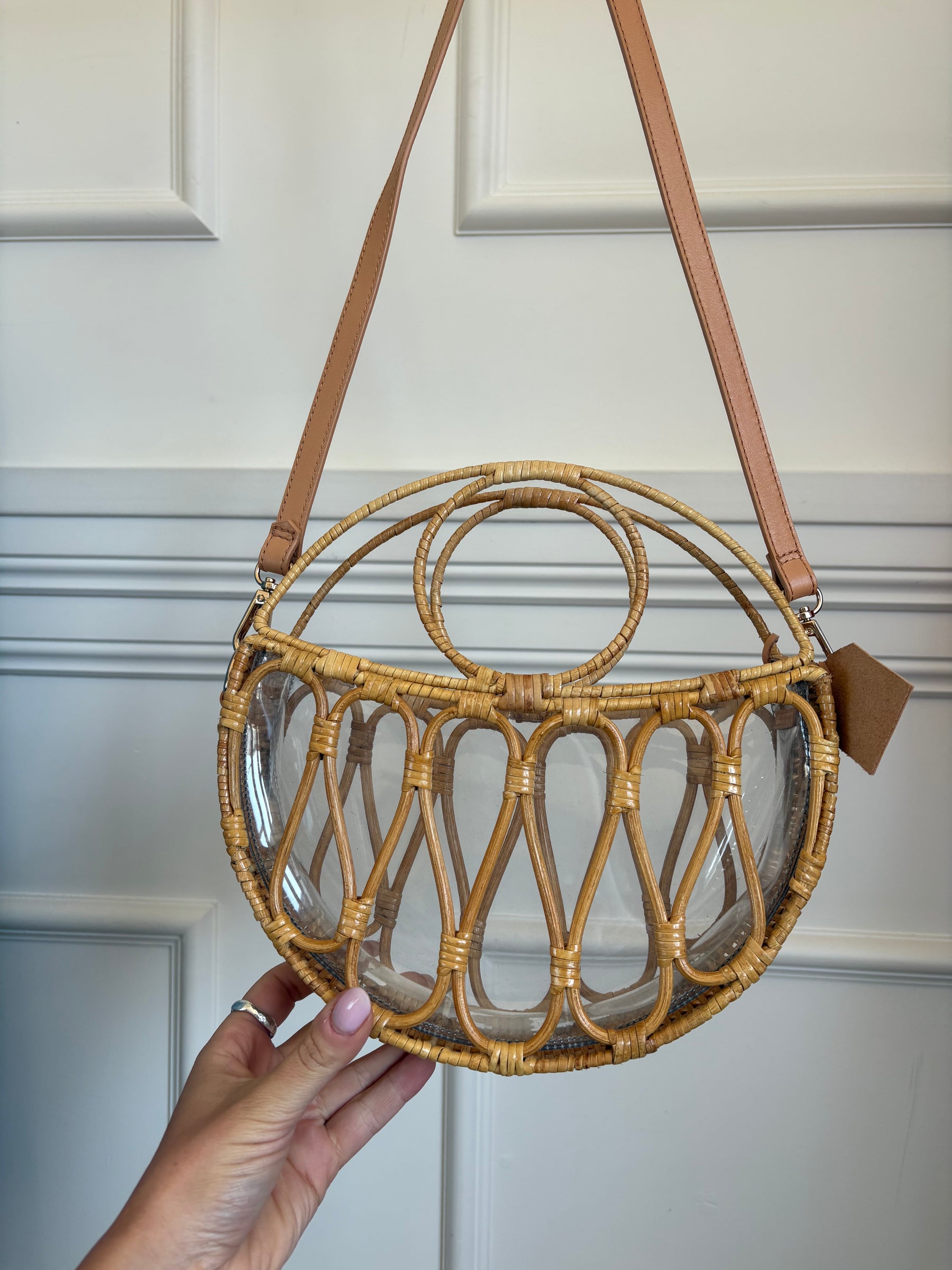 Zimmermann Rattan Half Moon Bag