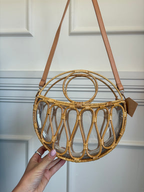 Zimmermann Rattan Half Moon Bag