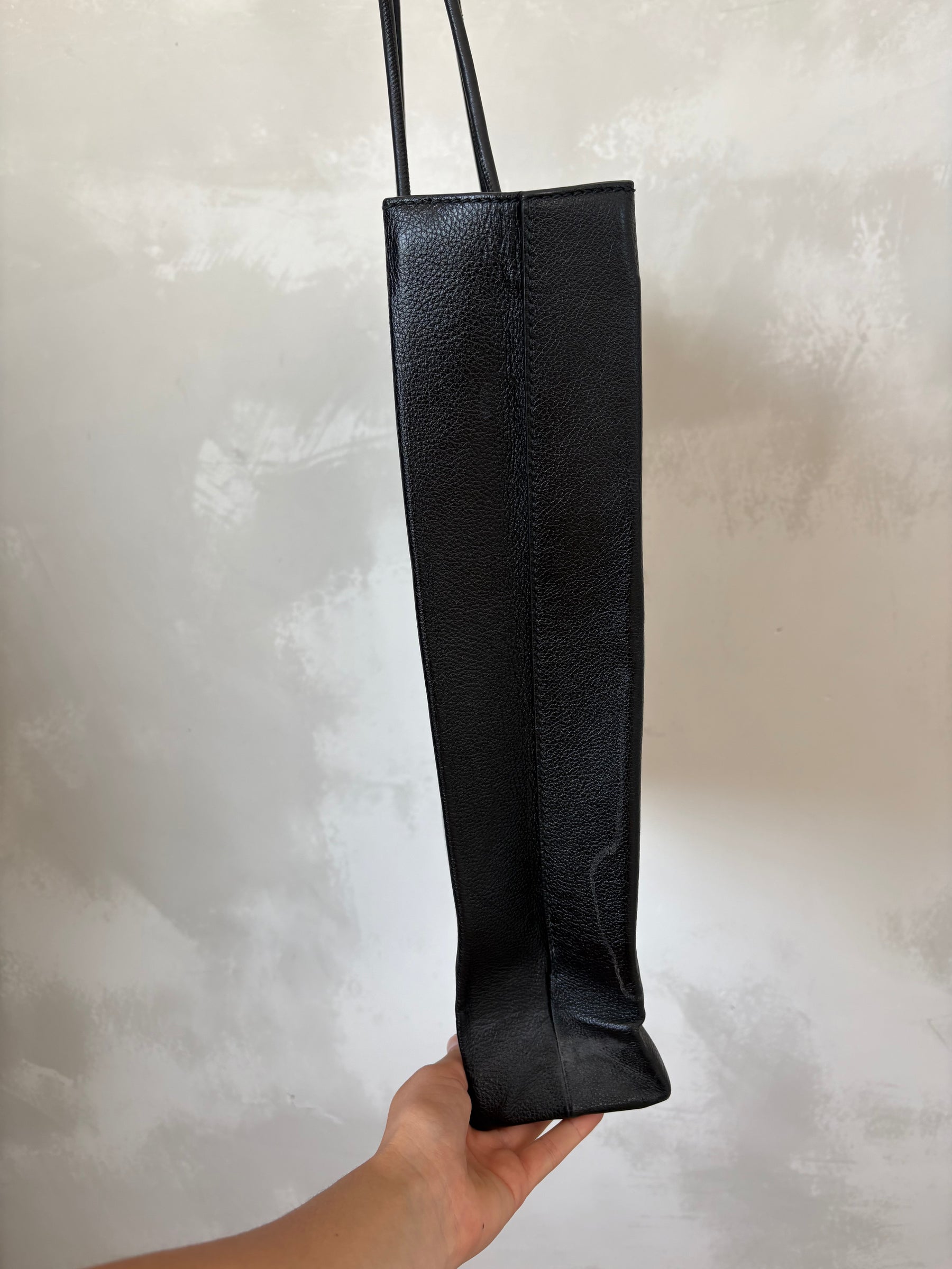 Balenciaga Leather North South Shopping Tote Black