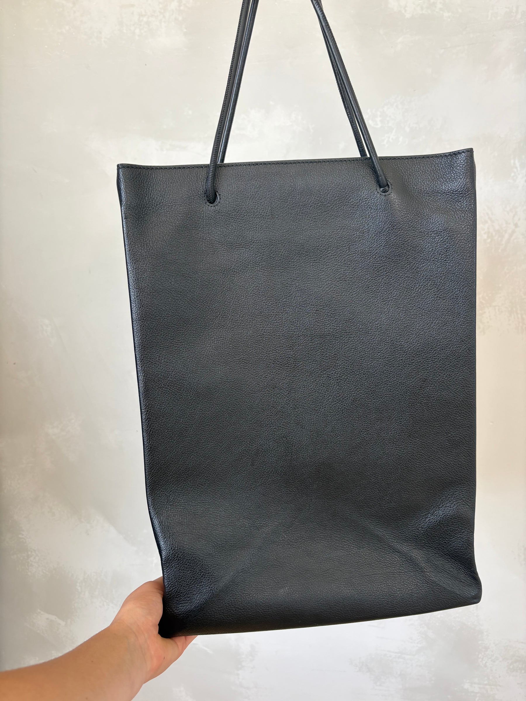 Balenciaga Leather North South Shopping Tote Black