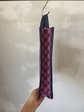 Gucci GG Multicoloured Canvas Tote Pink Navy