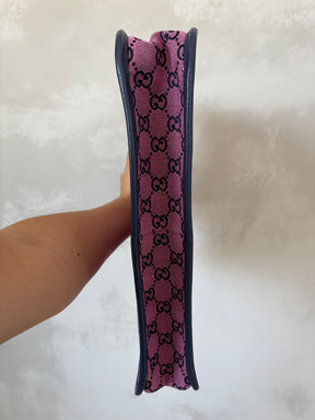Gucci GG Multicoloured Canvas Tote Pink Navy